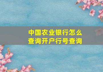 中国农业银行怎么查询开户行号查询