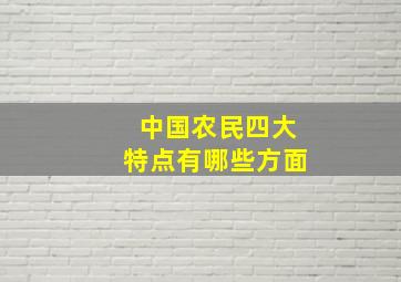 中国农民四大特点有哪些方面