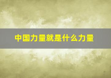 中国力量就是什么力量