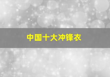 中国十大冲锋衣