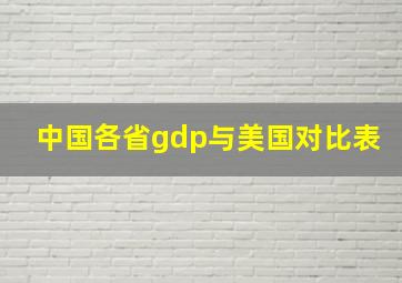 中国各省gdp与美国对比表