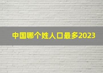 中国哪个姓人口最多2023