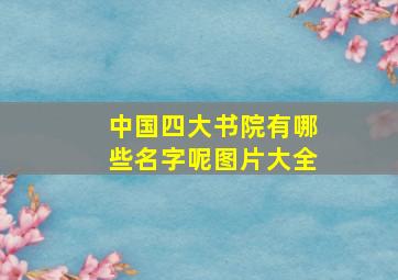 中国四大书院有哪些名字呢图片大全