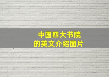 中国四大书院的英文介绍图片