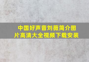 中国好声音刘薇简介图片高清大全视频下载安装