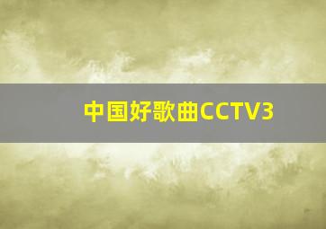 中国好歌曲CCTV3