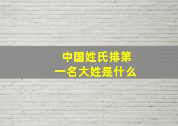 中国姓氏排第一名大姓是什么