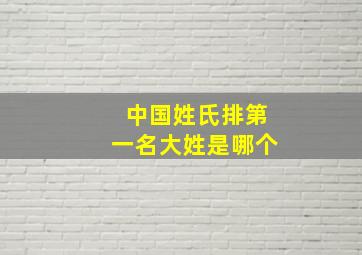 中国姓氏排第一名大姓是哪个