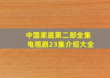 中国家庭第二部全集电视剧23集介绍大全