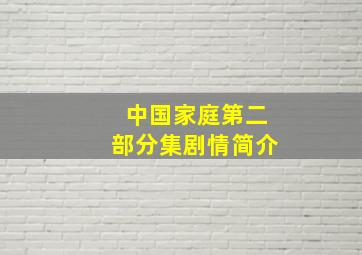 中国家庭第二部分集剧情简介