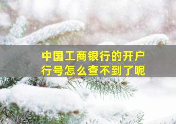 中国工商银行的开户行号怎么查不到了呢