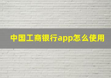 中国工商银行app怎么使用