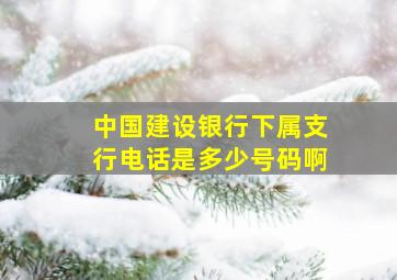 中国建设银行下属支行电话是多少号码啊