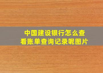 中国建设银行怎么查看账单查询记录呢图片