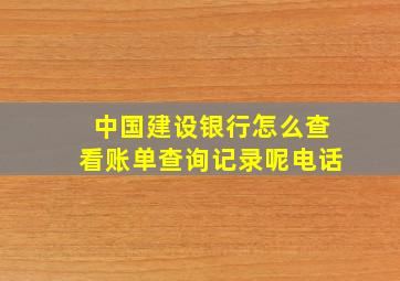 中国建设银行怎么查看账单查询记录呢电话