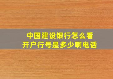 中国建设银行怎么看开户行号是多少啊电话