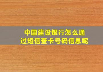 中国建设银行怎么通过短信查卡号码信息呢