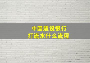 中国建设银行打流水什么流程