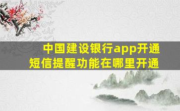 中国建设银行app开通短信提醒功能在哪里开通