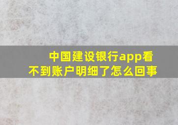 中国建设银行app看不到账户明细了怎么回事