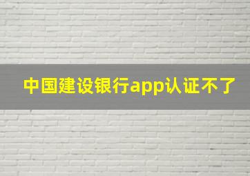 中国建设银行app认证不了