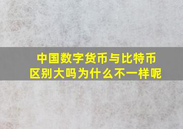 中国数字货币与比特币区别大吗为什么不一样呢