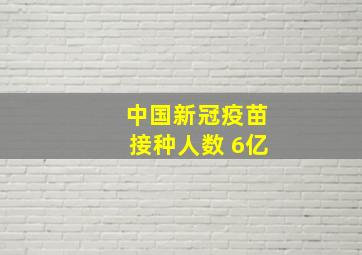 中国新冠疫苗接种人数 6亿