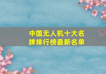 中国无人机十大名牌排行榜最新名单