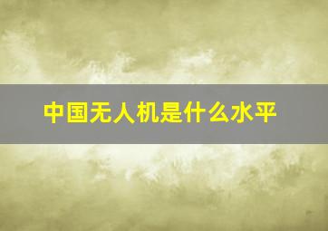 中国无人机是什么水平