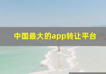 中国最大的app转让平台