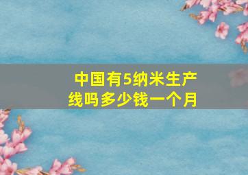 中国有5纳米生产线吗多少钱一个月