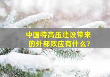 中国特高压建设带来的外部效应有什么?