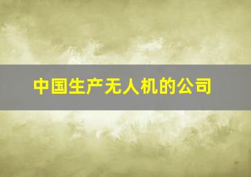 中国生产无人机的公司