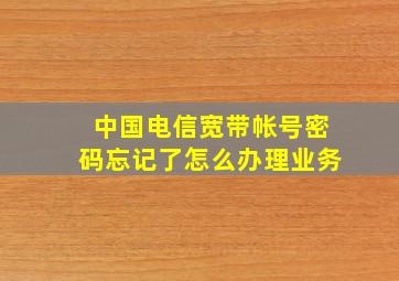 中国电信宽带帐号密码忘记了怎么办理业务