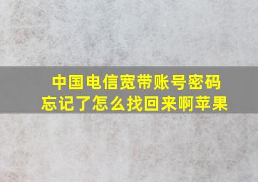 中国电信宽带账号密码忘记了怎么找回来啊苹果