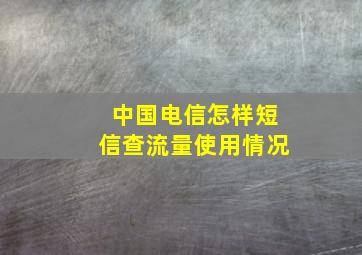 中国电信怎样短信查流量使用情况