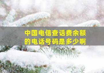 中国电信查话费余额的电话号码是多少啊