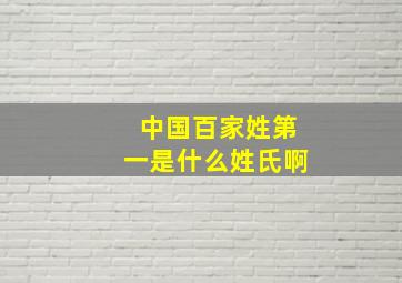 中国百家姓第一是什么姓氏啊