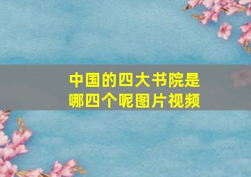 中国的四大书院是哪四个呢图片视频