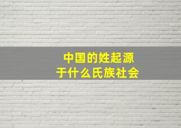 中国的姓起源于什么氏族社会