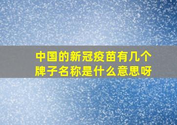 中国的新冠疫苗有几个牌子名称是什么意思呀