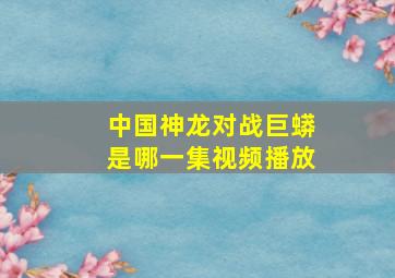 中国神龙对战巨蟒是哪一集视频播放