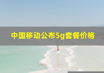 中国移动公布5g套餐价格