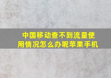 中国移动查不到流量使用情况怎么办呢苹果手机