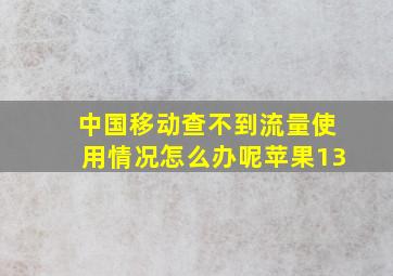 中国移动查不到流量使用情况怎么办呢苹果13