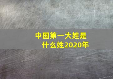 中国第一大姓是什么姓2020年