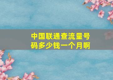 中国联通查流量号码多少钱一个月啊