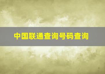 中国联通查询号码查询