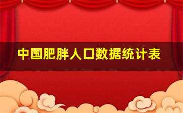 中国肥胖人口数据统计表