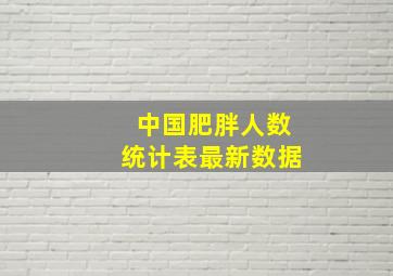 中国肥胖人数统计表最新数据